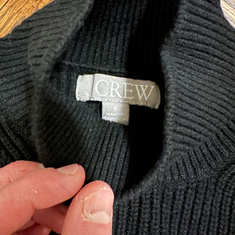 J. Crew Black Ribbed Sweater - Picture 2 of 3